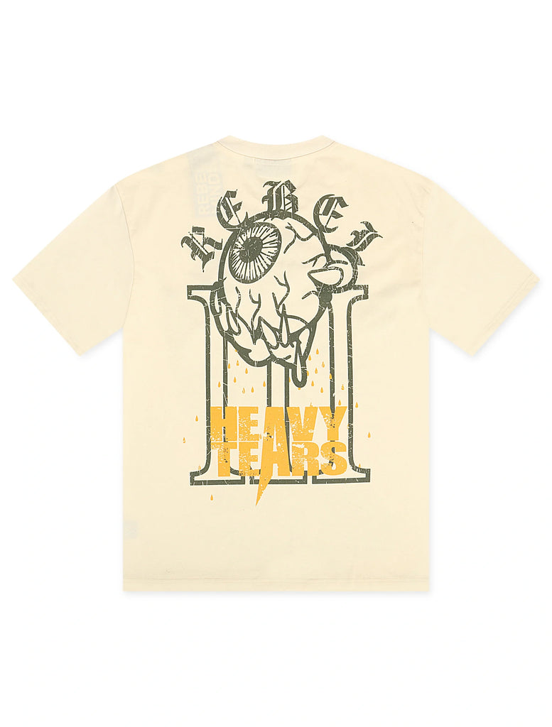 Rebel Minds Heavy Tears Rhinestone Tee - Cream