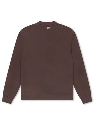 Lacoste Embroidered Shield Fleece Sweatshirt - Brown
