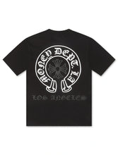 Load image into Gallery viewer, Money Dept. Vintage Old English Tee - Black/White/Black