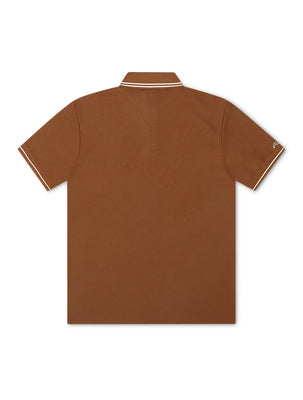 Malbon Fairway Applique Pique Polo - British Tan
