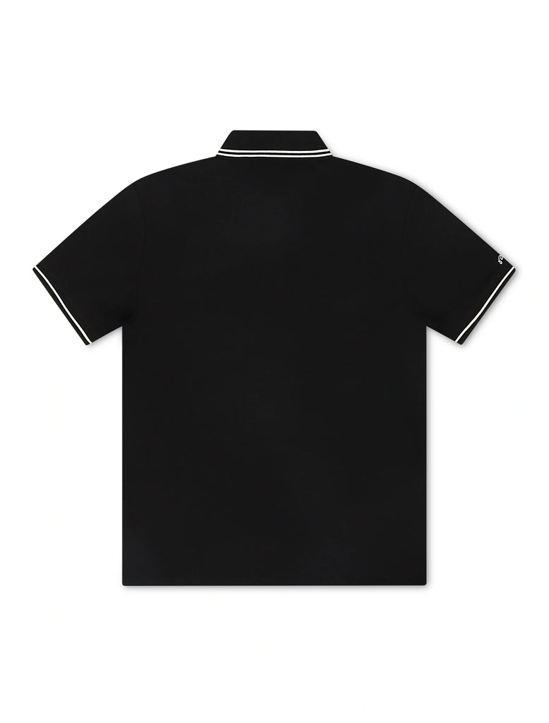 Malbon Fairway Applique Pique Polo - Black
