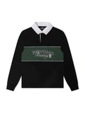 Psycho Bunny Kids Enzo Long Sleeve Rugby Tee - Black/Green