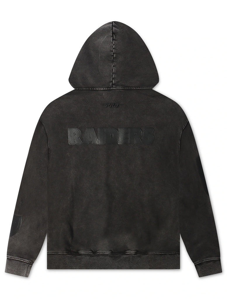 Pro Standard Raiders All Over Logo Hoodie - Washed Black
