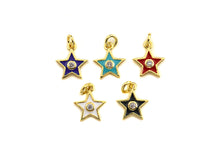 Load image into Gallery viewer, Enamel Colorful Star Charm Pendant,CZ Micro Pave Oil Drop pendant,Enamel pendant,Enamel Jewelry,9x11mm, sku#F1054