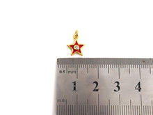 Load image into Gallery viewer, Enamel Colorful Star Charm Pendant,CZ Micro Pave Oil Drop pendant,Enamel pendant,Enamel Jewelry,9x11mm, sku#F1054