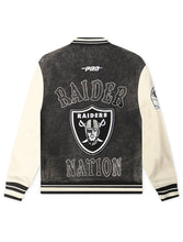 Load image into Gallery viewer, Pro Standard Raiders Rebel Athletics Jacket - Charcoal/Cream