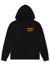 Load image into Gallery viewer, Money Dept. Print Hoodie - Black/Orange