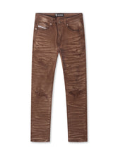 Load image into Gallery viewer, Makobi Distressed Straight Leg Jeans – Brown