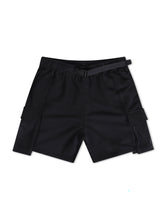 Load image into Gallery viewer, Apastime Vacation in Portugal French Terry Belted Shorts - Black