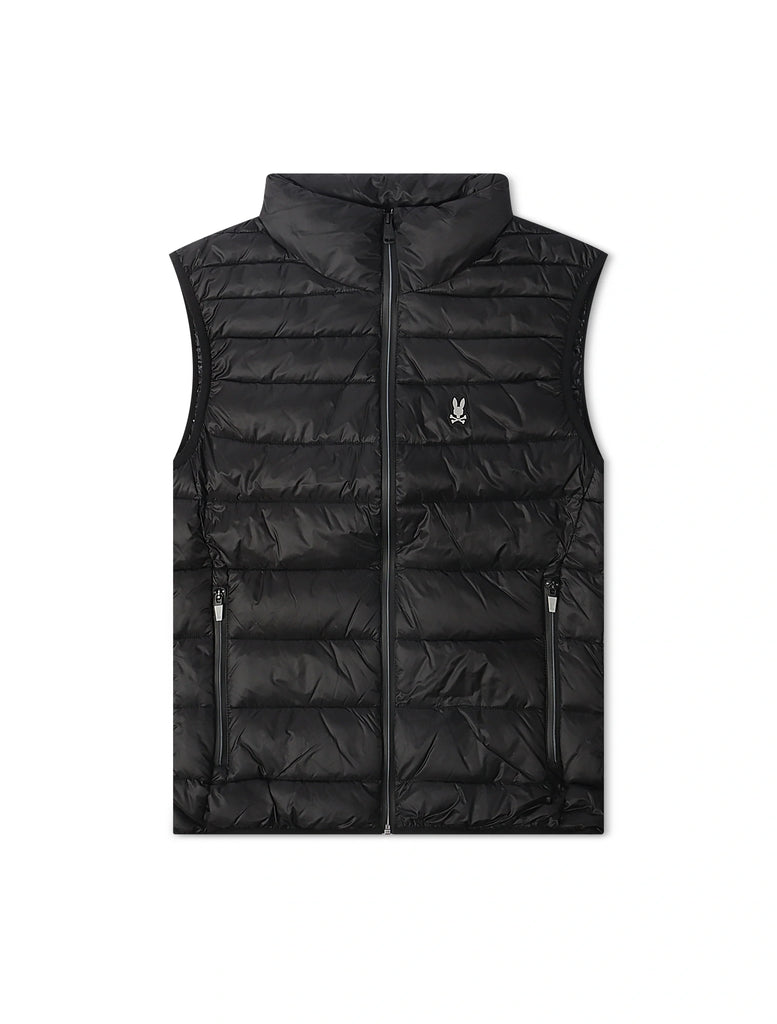 Psycho Bunny Blythe Packable Puffer Vest - Black