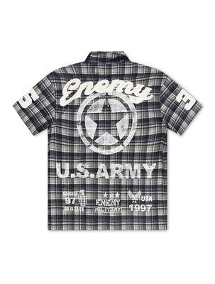 N.M.E NYC No Mercy Flannel Overshirt - Blue