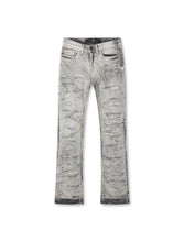 Load image into Gallery viewer, Jordan Craig Kids Pleated Side Seam Shredded Jeans - Arctic Grey
