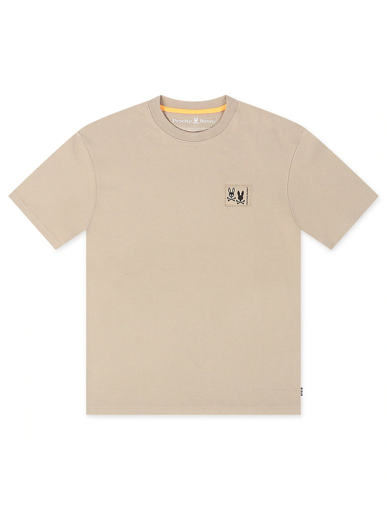 Psycho Bunny Monroe Heavy Weight Relaxed Fit Tee - Stone