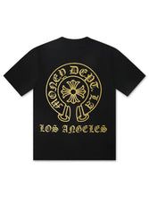 Load image into Gallery viewer, Money Dept. Vintage Old English Tee - Black/Gold