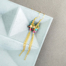 Load image into Gallery viewer, Rainbow Gemstone Edge Earrings