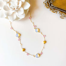 Load image into Gallery viewer, Opalite Gold Bezel Chain