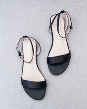 Load image into Gallery viewer, Girls Satin Flat Sandal with Ankle Strap