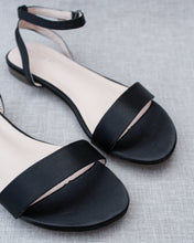 Load image into Gallery viewer, Girls Satin Flat Sandal with Ankle Strap