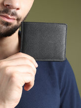 Load image into Gallery viewer, Black Textured Leather Mens Wallet