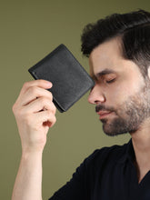 Load image into Gallery viewer, Black Textured Leather Mens Wallet