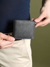 Load image into Gallery viewer, Black Textured Leather Mens Wallet