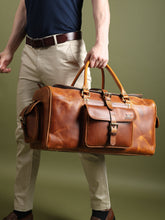 Load image into Gallery viewer, Berlin Leather Weekender Duffle Bag