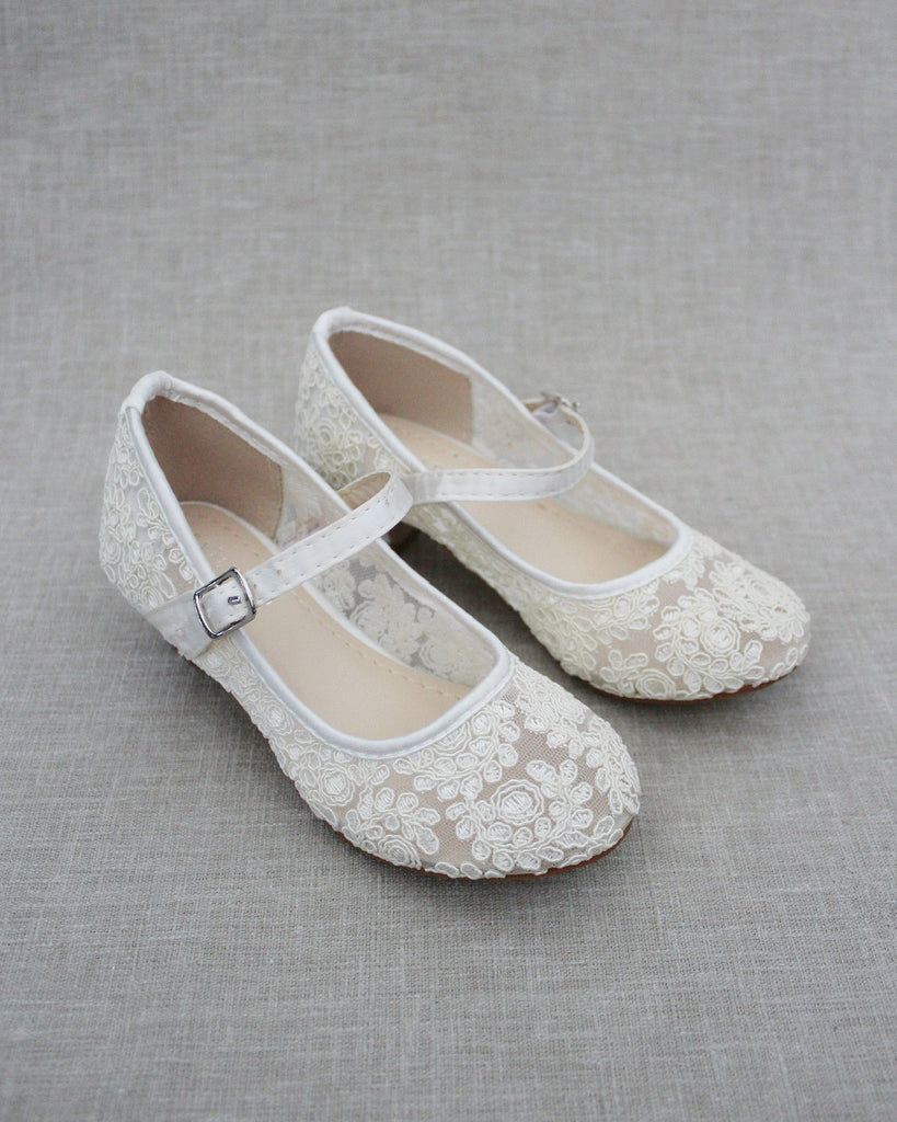 Crochet Lace Mary Jane Heels