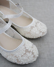 Load image into Gallery viewer, Crochet Lace Mary Jane Heels