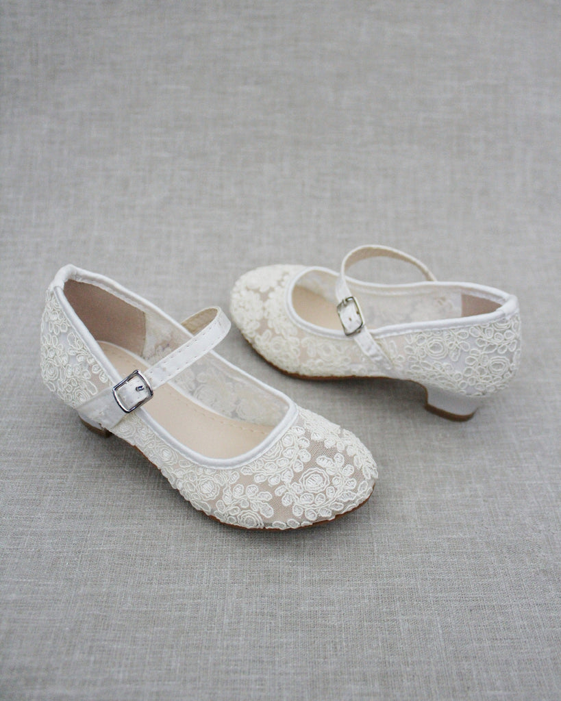 Crochet Lace Mary Jane Heels