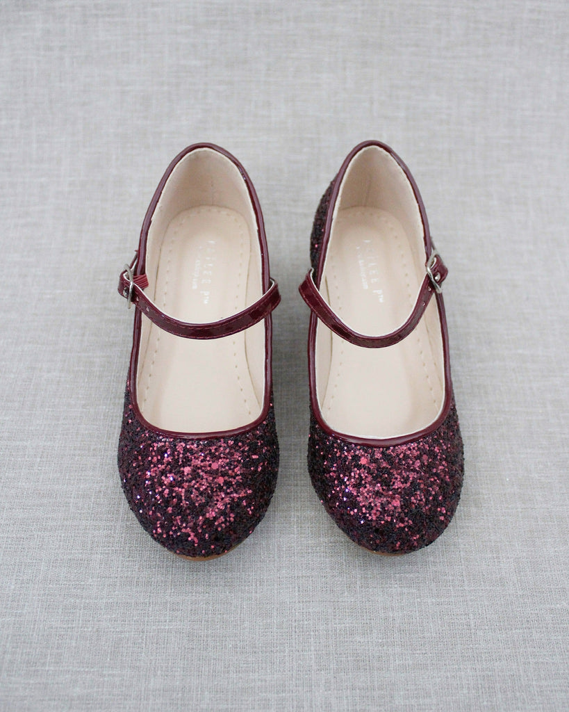 Rock Glitter Mary Jane with Glitter Heels for Girls