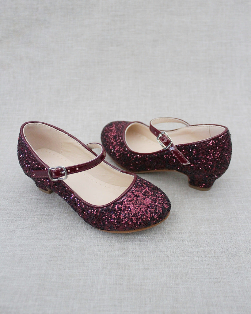 Rock Glitter Mary Jane with Glitter Heels for Girls