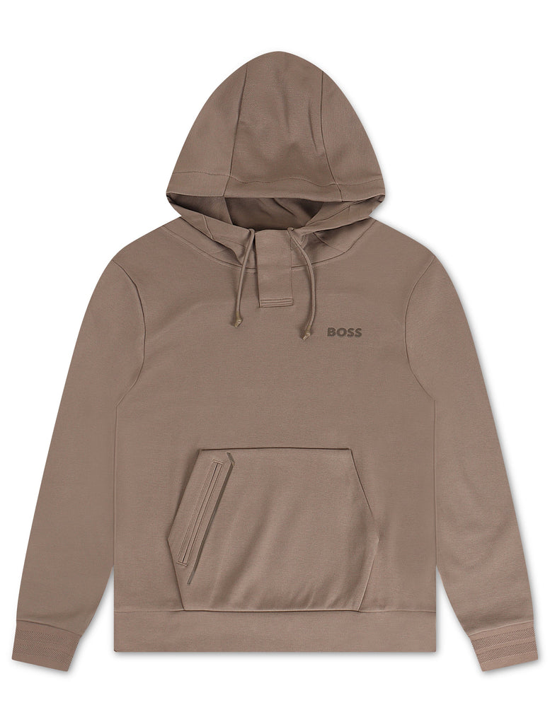 Boss Green Soody MIrror Hoodie - Coffee