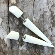 Load image into Gallery viewer, Fake Taper Gothic Earrings White Illusion Plug Lightweight Alternative Gauge Jewelry