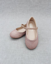 Load image into Gallery viewer, Rose Gold Fine Glitter Mary Jane Flats