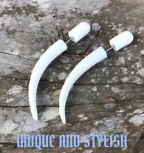 Load image into Gallery viewer, Fake Taper Gothic Earrings White Illusion Plug Lightweight Alternative Gauge Jewelry