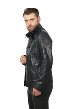 Load image into Gallery viewer, The Leroy Navy Blue Leather Men Jacket