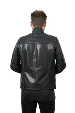 Load image into Gallery viewer, The Leroy Navy Blue Leather Men Jacket