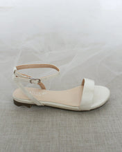 Load image into Gallery viewer, Girls Satin Flat Sandal with Ankle Strap