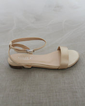 Load image into Gallery viewer, Girls Satin Flat Sandal with Ankle Strap