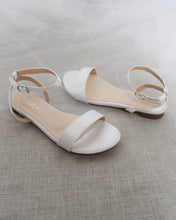 Load image into Gallery viewer, Girls Satin Flat Sandal with Ankle Strap