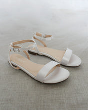 Load image into Gallery viewer, Girls Satin Flat Sandal with Ankle Strap