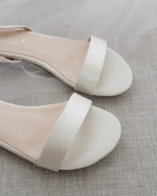 Load image into Gallery viewer, Girls Satin Flat Sandal with Ankle Strap