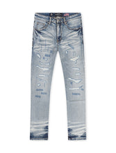 Load image into Gallery viewer, Damati  Distressed Slim Fit Stretch Jeans - Light Blue
