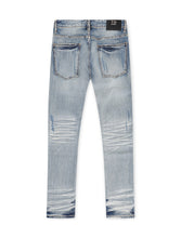 Load image into Gallery viewer, Damati  Distressed Slim Fit Stretch Jeans - Light Blue