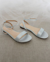 Load image into Gallery viewer, Girls Satin Flat Sandal with Ankle Strap