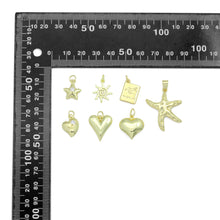 Load image into Gallery viewer, Gold Puffy Star Heart Passport Starfish Sun Charm Pendant,Sku#LD740