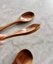 Load image into Gallery viewer, Tulum Teak Wooden Salad Serving Set - 3 Piece