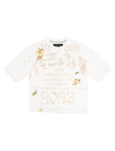 Load image into Gallery viewer, GFA Manassehy Peach Pit Knit Cropped Tee - White