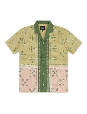Memory Lane Patch Work Button Up Shirt - Khaki