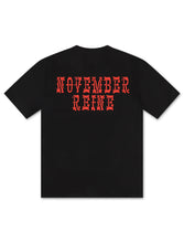 Load image into Gallery viewer, November Reine Black Hearts  Heavyweight Tee - Black/Red